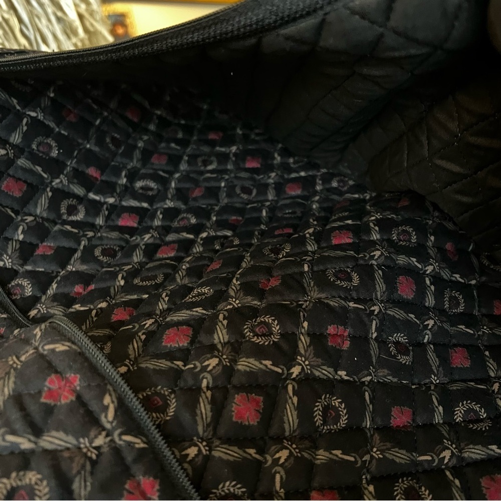 Vintage VERA BRADLEY Laurel 1997 Garment Bag Black Red Floral Travel Quilted USA - Picture 4 of 16
